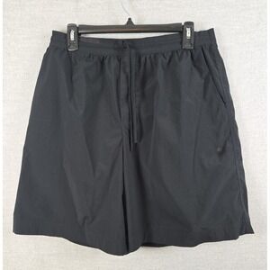 Athleta Drift Mid‎ Rise Bermuda Shorts Womens M Black Drawstring Relaxed Hiking